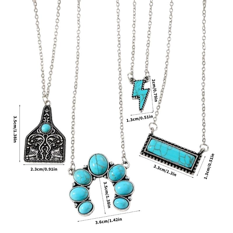 50 Pieces Bohemian Style Turquoise Color Fashion Accessories Handmade Adjustable Stackable Necklace Bracelet