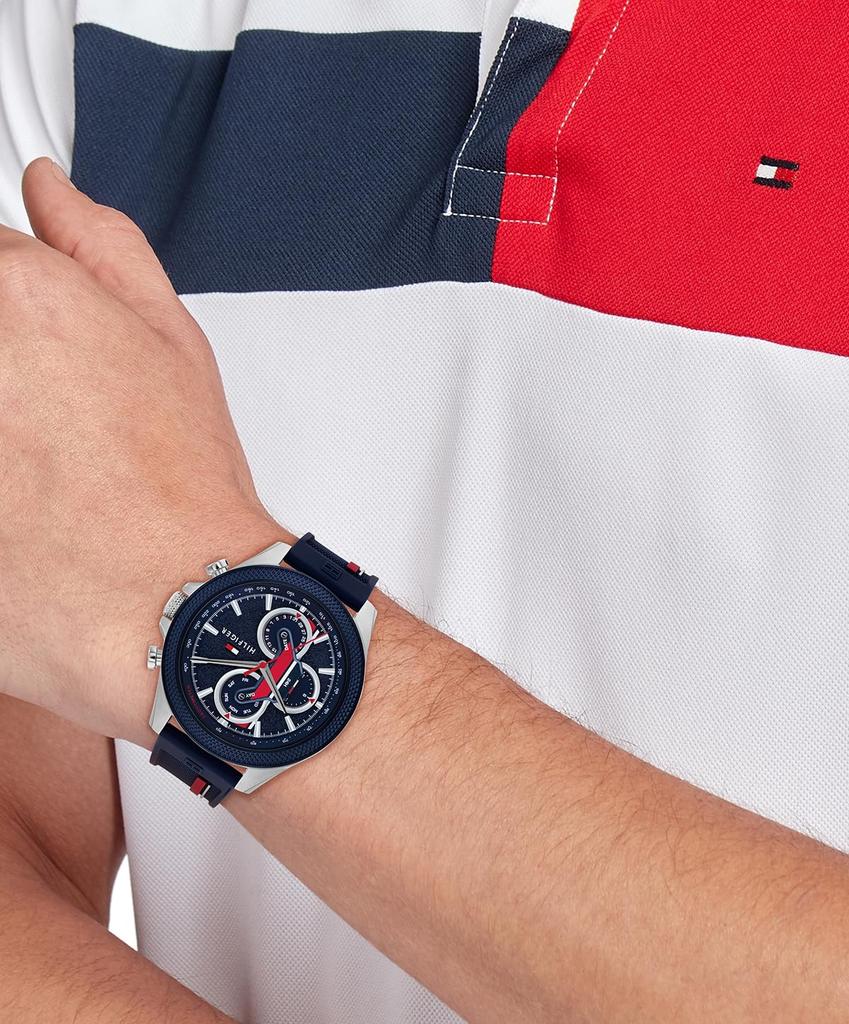 [Tommy Hilfiger][Authentic] Men's Watch, Navy Dial, Silicone Strap, 1792083