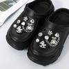 1set New Fashion Set Hole Shoe Charms Accessories Shoe Buckle Cute Pearl Bear Water Diamond Chain DIY 3D Shoes Decorations