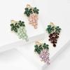 Crystal Grape Brooches for Women Unisex Fruit Plant Pins Casual Party Accessories New Year Gifts Friends Decoration
