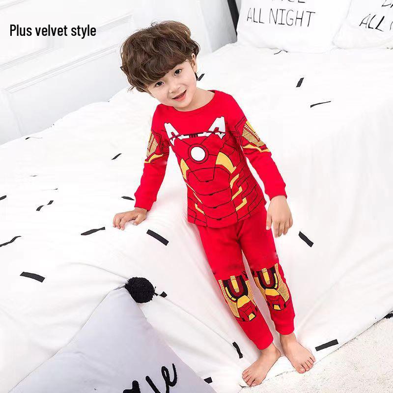 Boys' Spiderman Fleece Pajama Set - Warm Winter Long Johns & Cozy Autumn Homewear