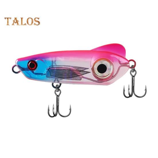 

6.5CM/18G/24G рыболовная приманка с тройным крючком, тонущий искусственный приманка для дальнего заброса с 3-цветным светодиодным светом для соленой воды, пресноводного окуня, судака L розовый