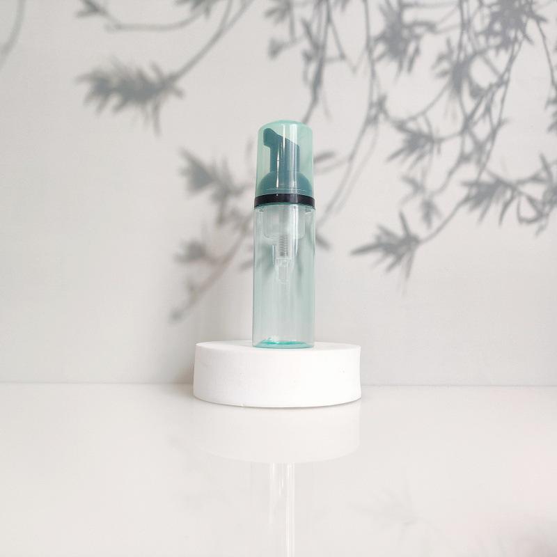 60ml Portable Transparent Green Facial Cleanser Foaming Bottle