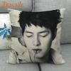45X45cm Vincenzo Song Joong Ki KPOP Pillow Cover Square Zipper Cotton Linen Fabric Pillow Cases Bedroom Home Decorative Gift