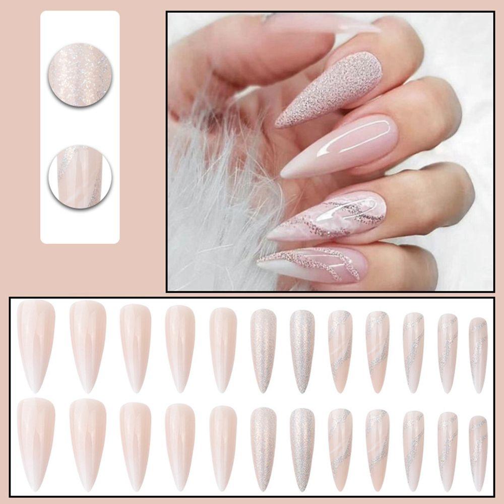 Artificial Nail Tips Full Cover Almond Plum Blossom Stiletto False Nails Fake Nails Wearable