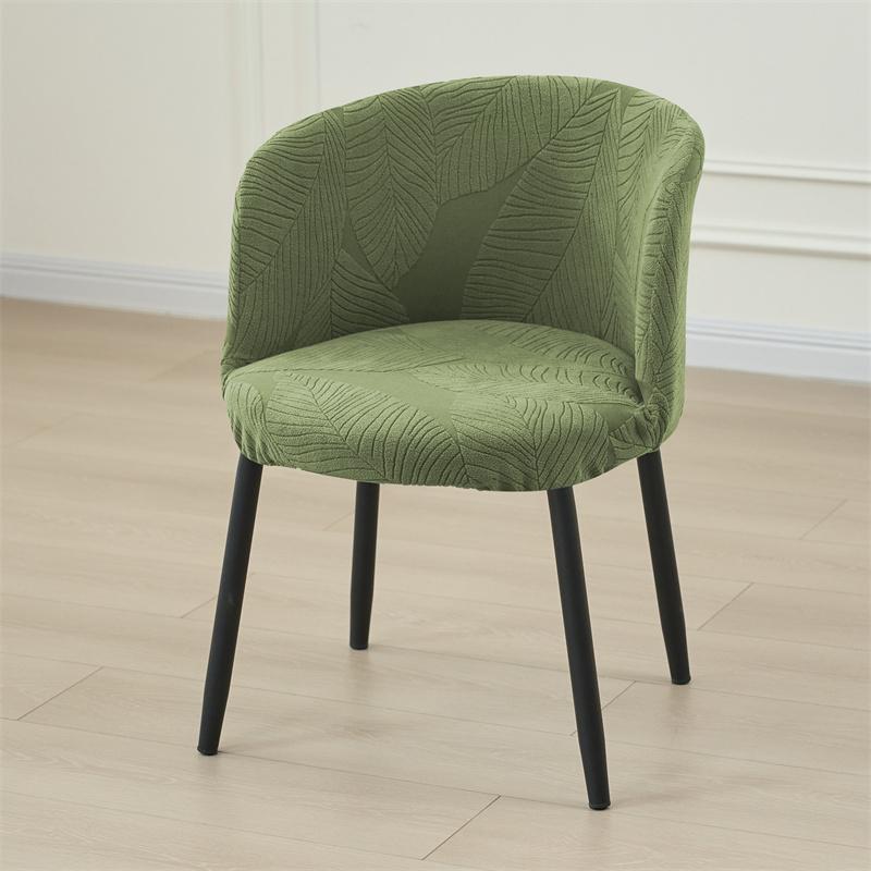 1PC Solid Color Semicircle Chair Cover Jacquard Elastic Make-up Chair Seat Covers Stretch Seat Slipcover for Coffee Bar Hotel