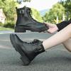 Female British Style Motorcycle Thick Soled Spring and Autumn Thin Single Boots  Winter Sweet Cool Short Boots