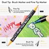 Shuttle Art Acrylic Metallic Brush Fine Tip Twin Paint Suitable for and Art Gift Markers, Colors, & Pen, 28-Color Set, Glitter, Water-Based Markers,