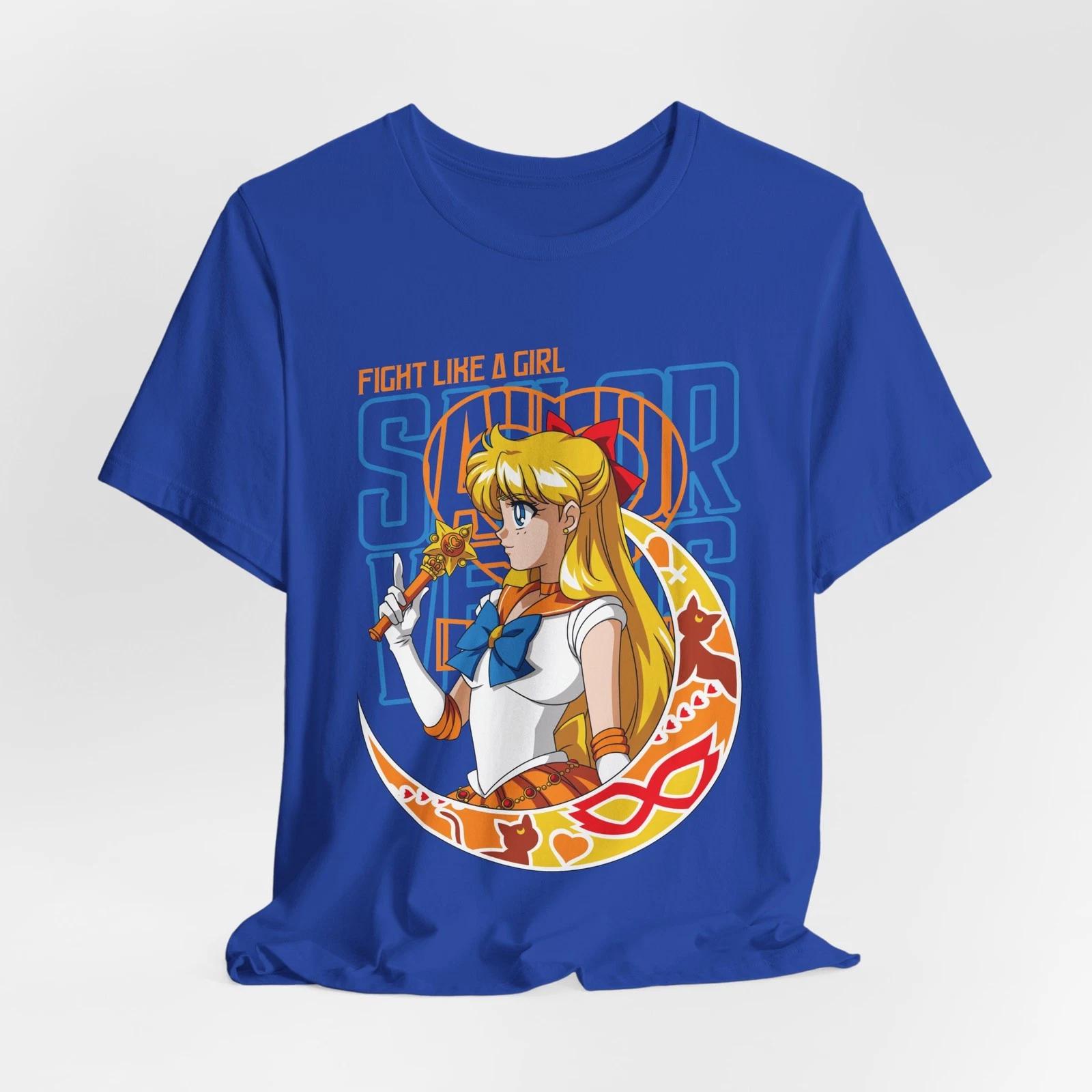 Sailor Venus Fight Like a Girl Tee | Anime Moon Crescent Shirt S