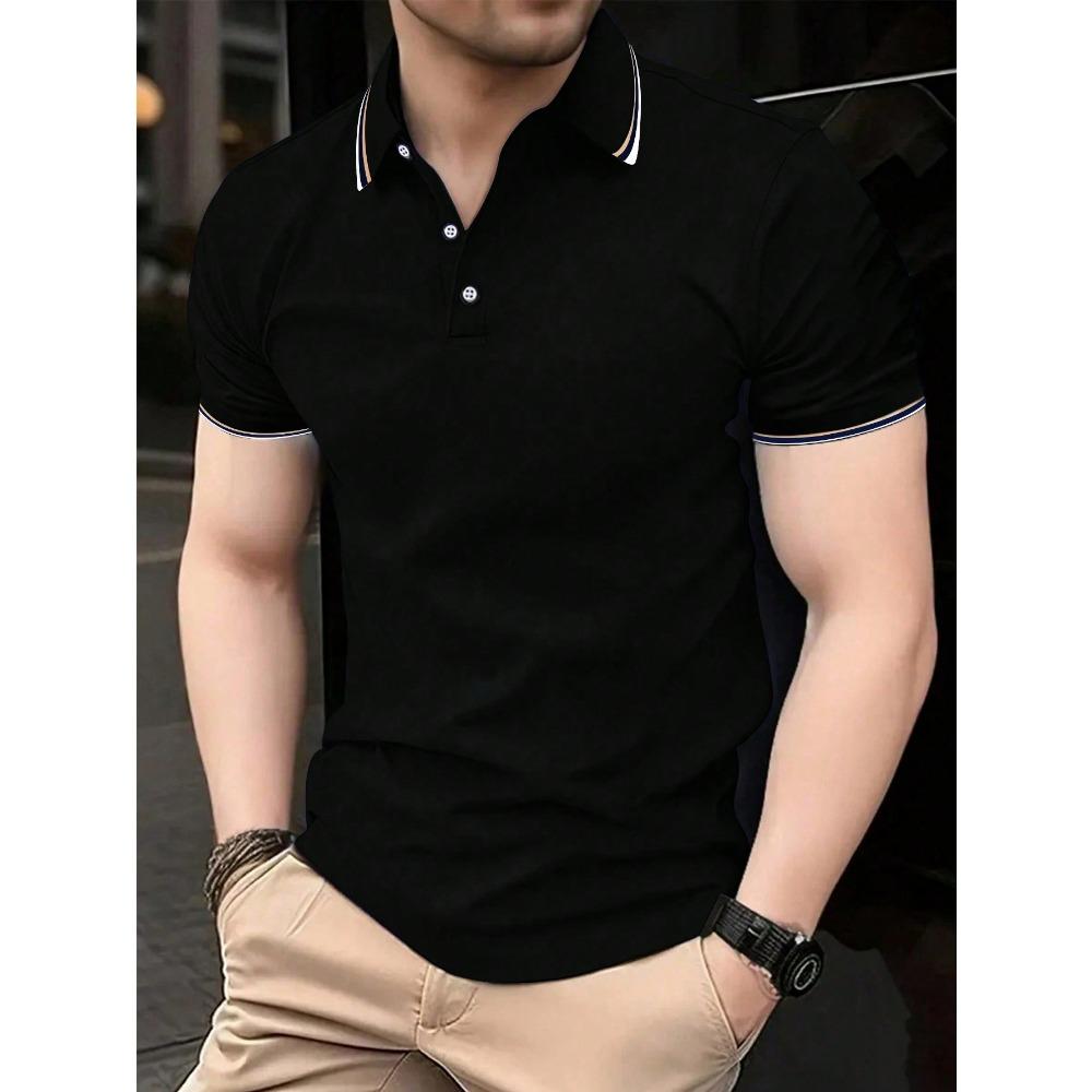 

Удобная деловая повседневная рубашка поло с коротким рукавом на пуговицах для мужчин XL