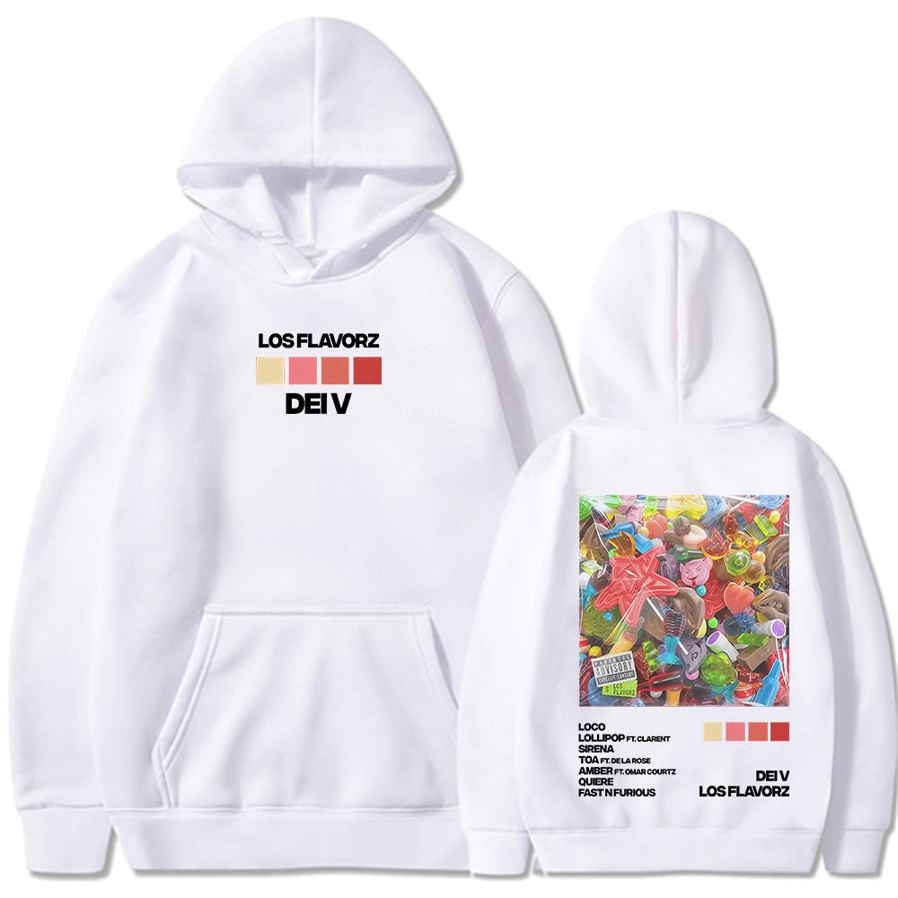 Rapper Dei V LOS FLAVORZ 2025 Album Grafik Hoodies Herren Damen Kleidung Hip Hop Pop Musik Langarm Sweatshirt Komfort Pullover