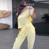 2024 Summer Women's Solid Color Sleeveless Top & Casual Long Pants Two-Piece Set