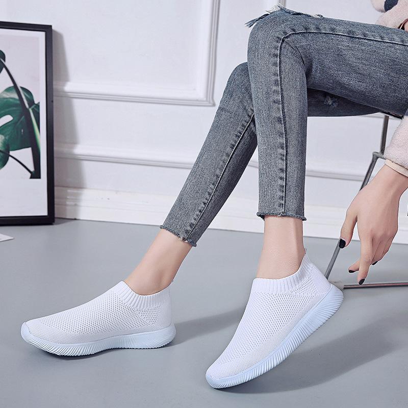 Summer Fashion Women's Sports Shoes Breathable Fly-woven Fabric Export Single Shoes Slow Personality