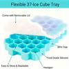 Large-capacity Ice Trays Silicone Mold Reusable Honeycomb Ice Cube Maker Food Grade Ice Maker with Lids Popsicle Mould Mold