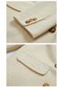 2024 Autumn/Winter Women's Mid-Length Double-Breasted Wool Coat - Versatile Solid Color Commuter Outerwear