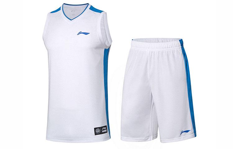 Li Ning Casual Sportswear Men s White V Neck Moderate AATP067-3 L