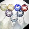 Vintage Handcrafts Multi-Colored Crystal Edo Kiriko Wine Glass Bohemia Hand Engraved Stemware