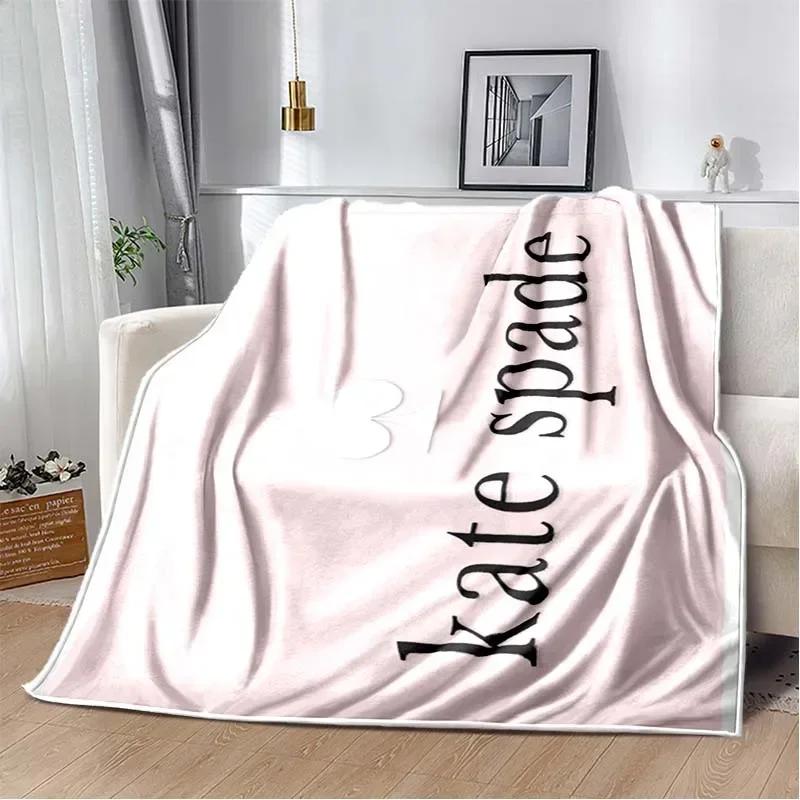Fashion Brand Logo Ke-Kate-Spade-e Plush Blanket Home Sofa Bed Decoration Portable Picnic Gift Warm Blanket
