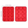 Silikonkakform med 12 fack, hjärtformad, non-stick bakform för brownies, livsmedelsgodkänd, mikrovågssäker, verktyg för att göra cupcakes