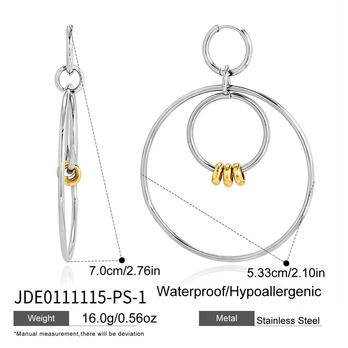 Jiedin Европейские и американские простые кольца из нержавеющей стали серьги серьги дизайн чувство нишевые титановые стальные украшения