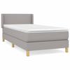 3130089 vidaXL Lit à sommier tapissier avec matelas Gris clair 100x200cm Tissu