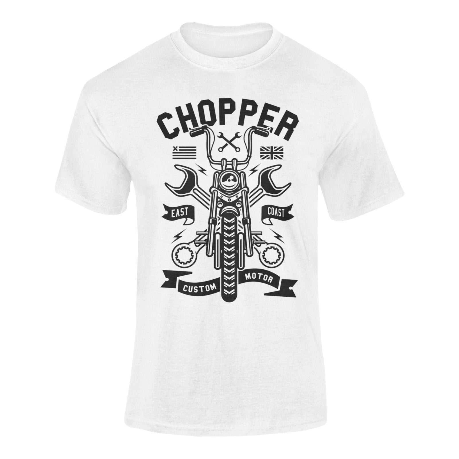 East Coast Custom Choppers Biker T Shirt Motorcycle Skull Classic Motorbike Gift 3XL
