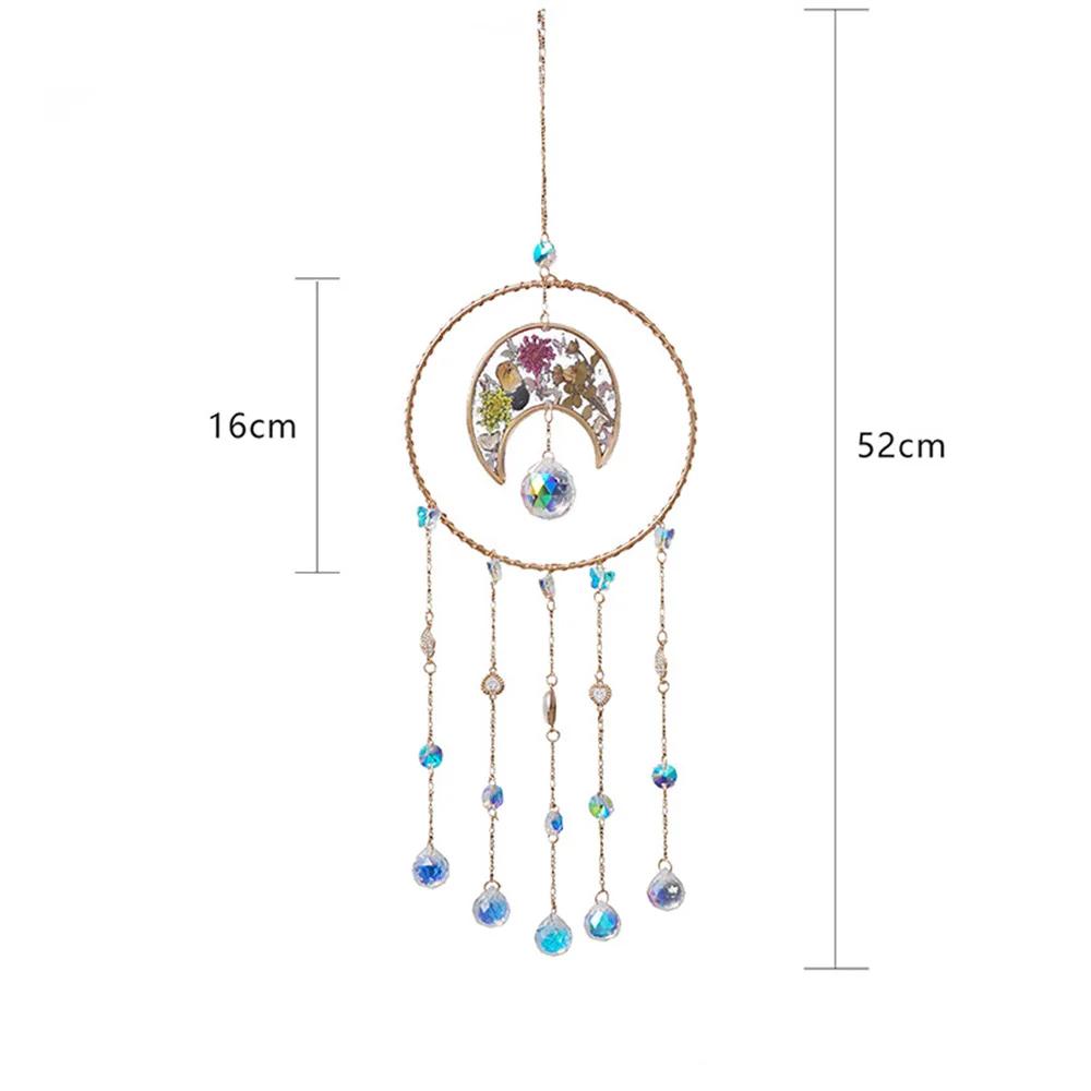 Crystal suncatcher Wall Decor Colorful Catcher Handmade moon Dream Catcher for Kids Bedroom Wall Hanging Living Room Wedding