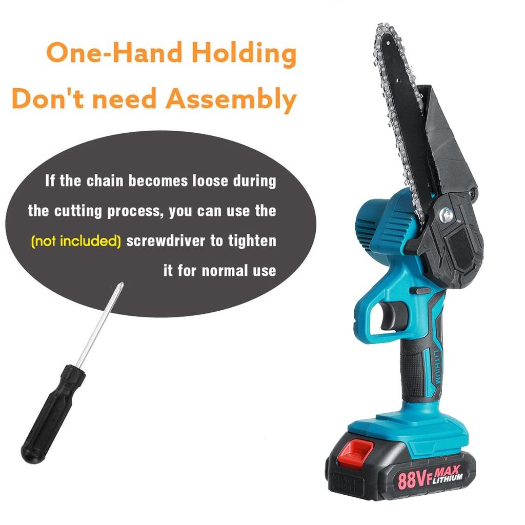 New 6inches Cordless Straw Saw Pruning ChainSaw Garden Tree Logging Trimming Power Tools Compatible 18V Battery