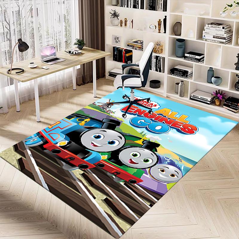 1pc Thomas Friends Engines Adventure Carpet for Playroom Bedroom Living Room Sofa Home Decor,kids Game Area Rug Non-slip Floor Mat Y73039