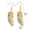 1 Pair Hook Earrings Retro Style Gradient Color Enamel Technology Gold-Plated Edges Feather Shape Drop
