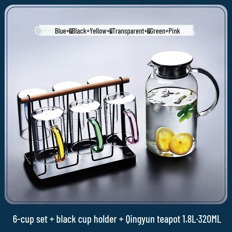 High Borosilicate Glass Teaset with Cups and Pot