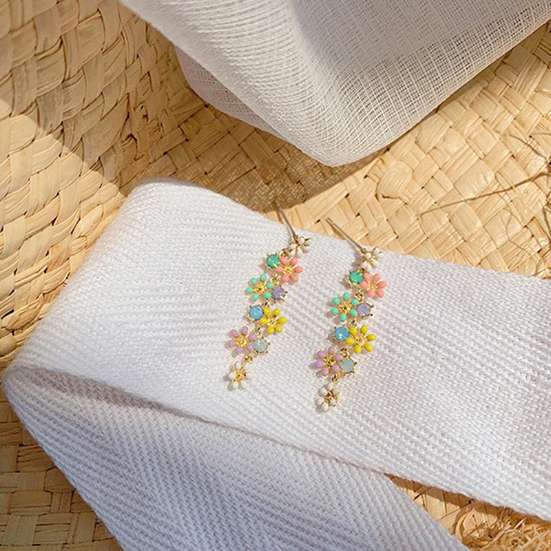 

Daisy Flower Drop Earrings For Women Trendy Colorful Sweet Sunflower Earrings