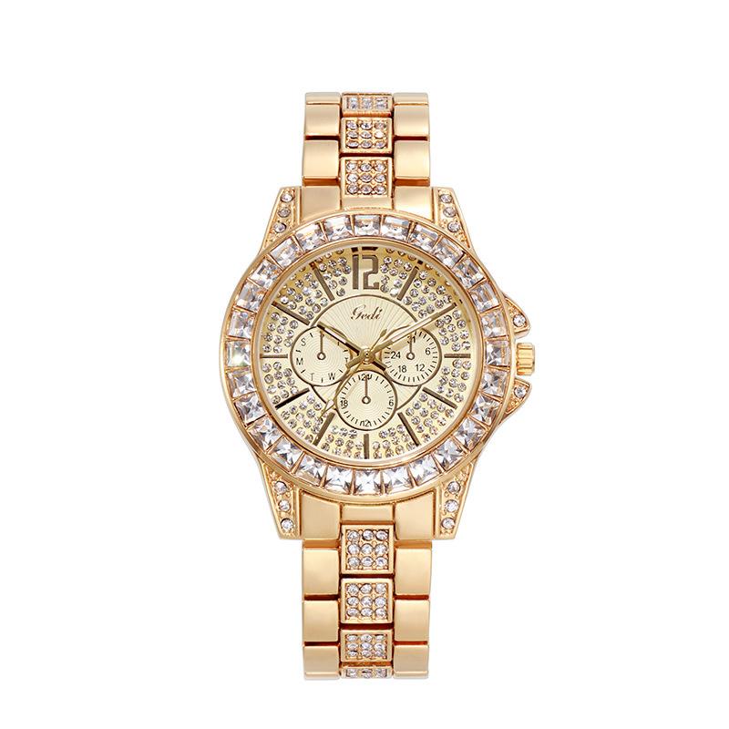 Orologio da Donna con Cinturino in Acciaio e Diamanti, Orologio da Donna con Diamanti, Orologio alla Moda, Orologio al Quarzo Impermeabile