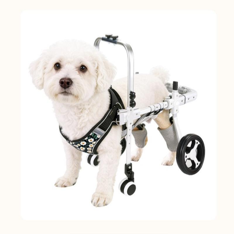 4 Wheels Dog Wheelchair for Pets Training Hindlimb Wheelchairs Upgraded Retractable Cat Hindleg Assist Car Paralyzed Driving Aid
