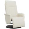 Recliner with Footrest Cream Synthetic Leather