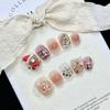 Sticker Christmas Nail Short Round Santa Bear Christmas Tree Powder Bow Blusher