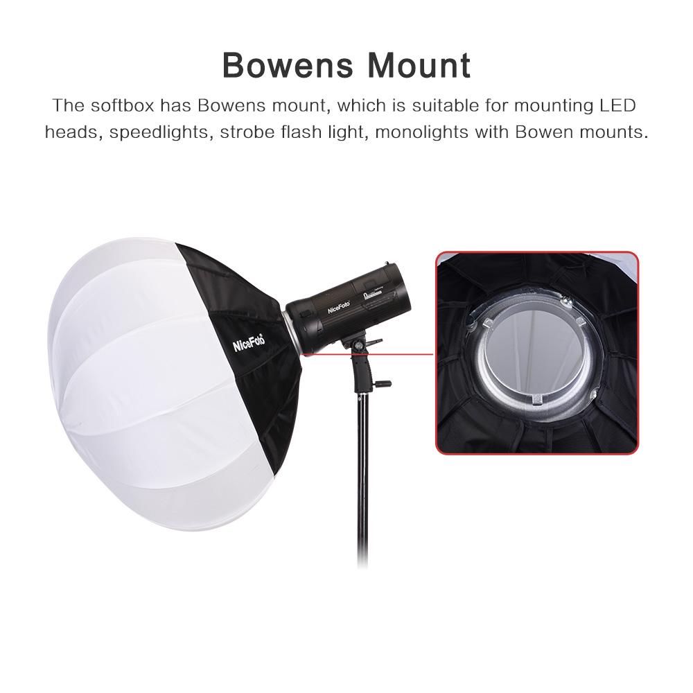 NiceFoto 50cm/20inch Foldable Lantern Style Softbox Ball Shape Soft Box with Bowens Mount