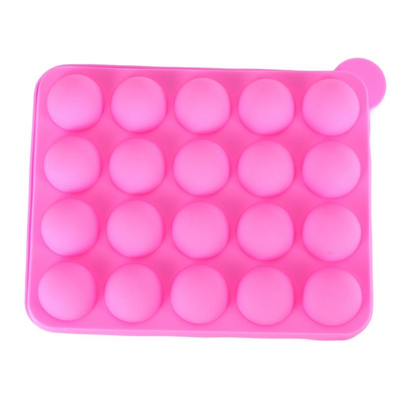 Silicone Lollipop Mold Cake 20 Hole Baking Candy Chocolate Bar Circular Mold Kitchen Accessories Decoration Tool for Baking