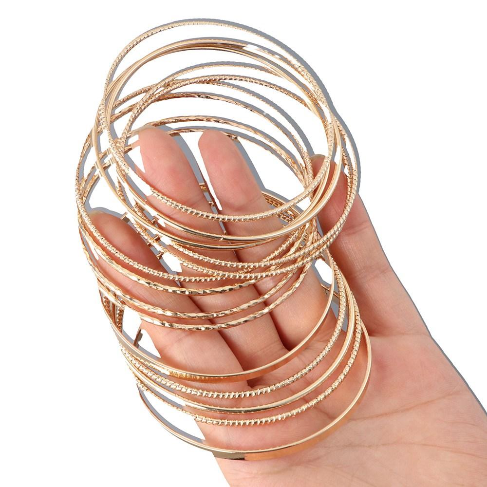 Temperament Bohemian Wide Side Gold Color Korean Bangles Wrist Bands Women Bracelets Hands Jewelry