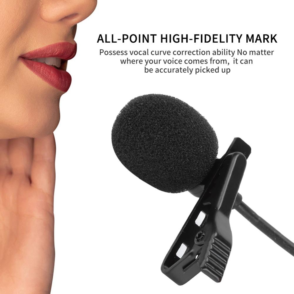 2PCS Professional Wired Wired Lapel Microphone USB Audio Output Clip-On Microphone for Interview