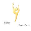 Teamer 5pcs/lot DIY Gymnast Sporter Charms Stainless Steel Gymnastics Dancer for Necklcae Bracelets Keychain Jewelry Making Gift