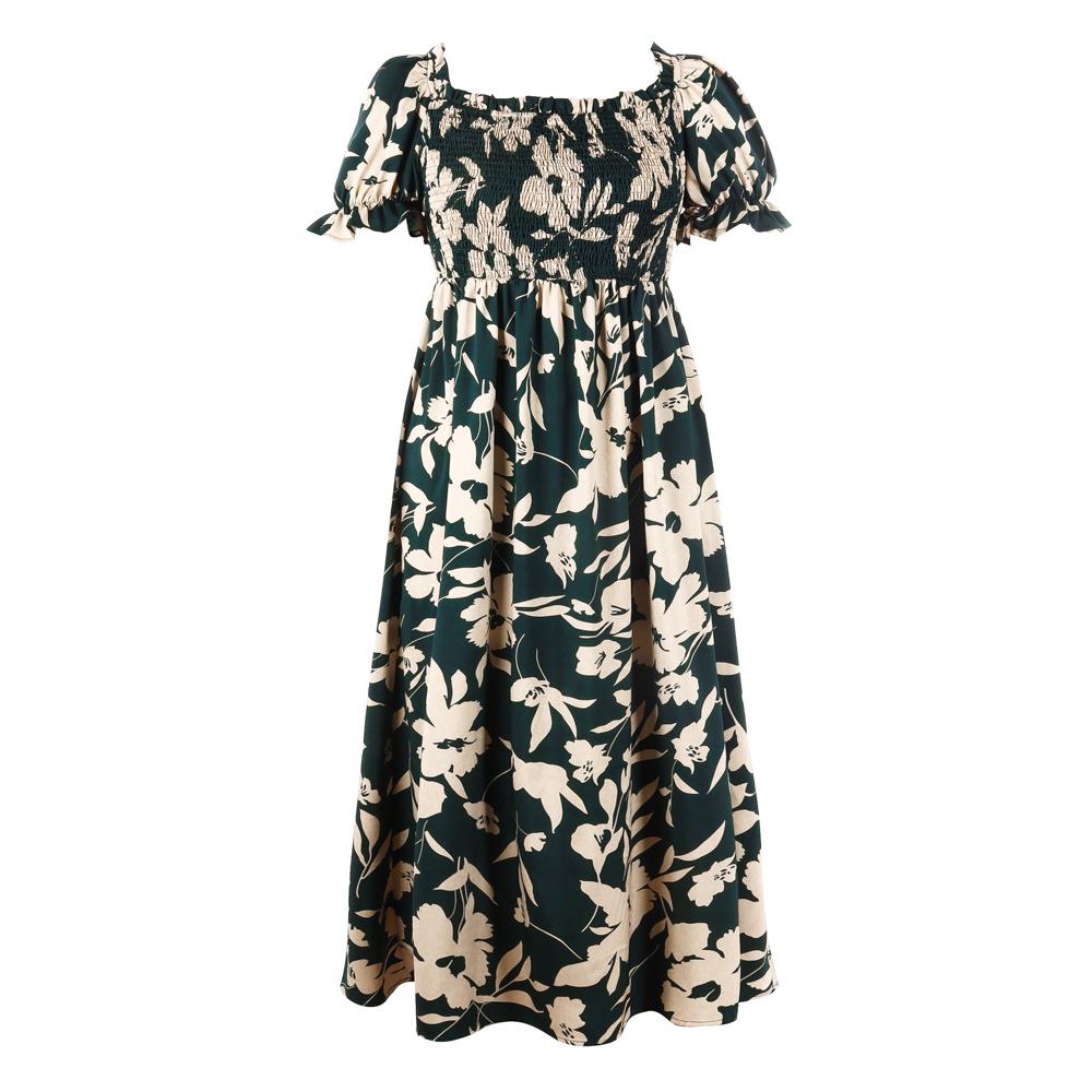Bohemian Plus Size Printed Casual Vacation Dress - French Elegance, Mid-Length