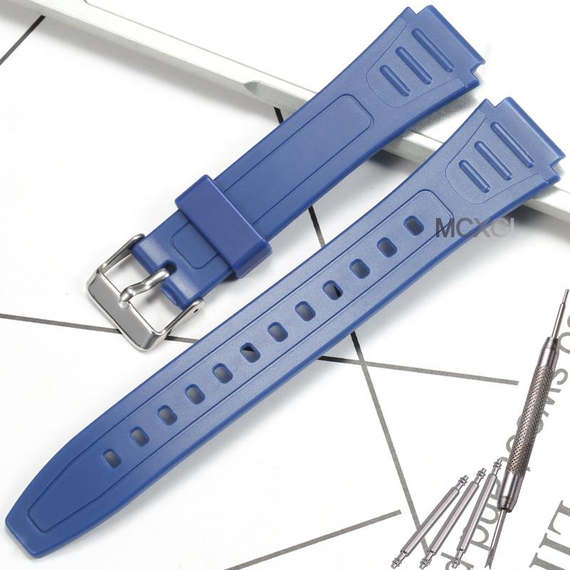 Watch Band For Casio W800H W-800H W-217H Strap Sport Resin Bracelet 18mm Wristband