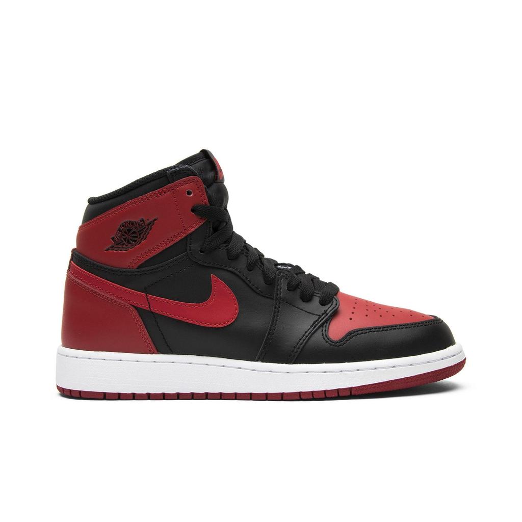 Air Jordan 1 Retro High OG Grade School 'Banned' 2016 (Unisex) Black / Varsity Red-White Kids' Basketball Shoes 575441 001