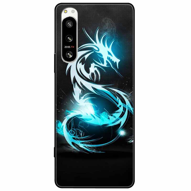 For Sony Xperia 5 IV / 10 IV Case 10IV Soft Black Silicone Forest Painted Phone Back Covers For Sony Xperia 1 IV Case TPU Coque