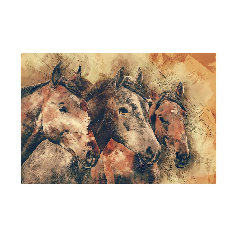 Classic Animal Running Horse Landscape Art Poster Canvas Painting Wall Prints Picture for Living Room Home Decor
