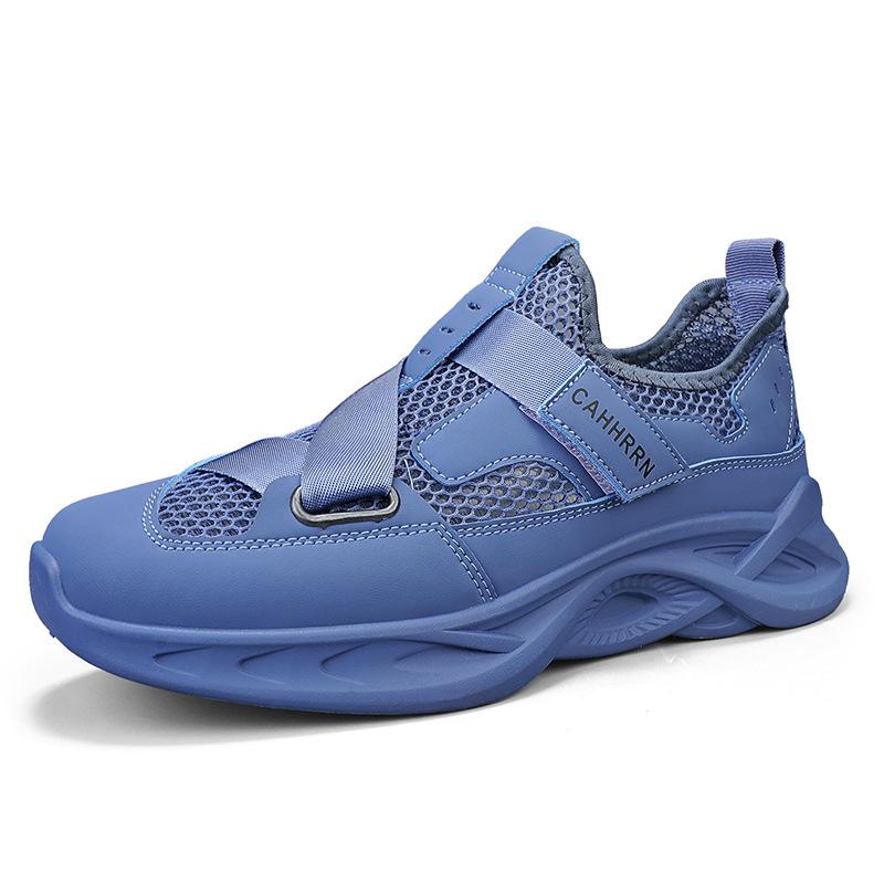 

Мужская обувь лето новая сетчатая полая дышащая беговая сетчатая обувь мужская на липучке для походов повседневная спортивная обувь мужская 39