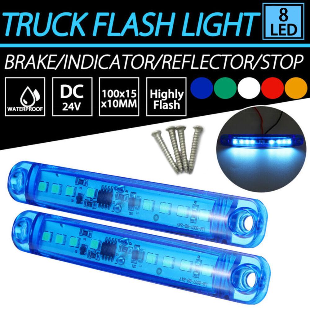 Buy 2pcs 24V 8LED Trailer Clearance Light Side Marker Truck Indicator
