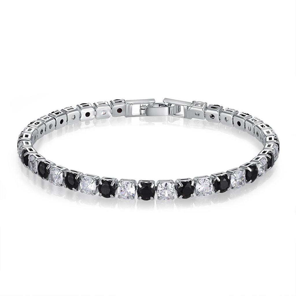 Módní vícebarevný zirkonový tenisový náramek 4 mm - Elegantní a lehký luxus