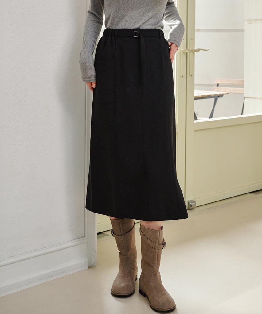 Marop 3107 Stretch H-Line Skirt (Black)
